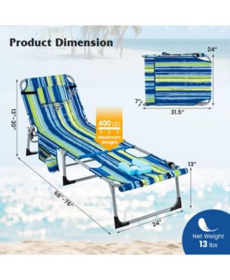 5-position Outdoor Folding Chaise Lounge Chair