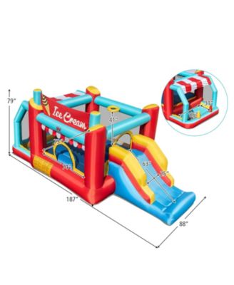 5-in-1 Ice Cream Inflatable Bounce House with Ball Pit and Slide with 520W Blower