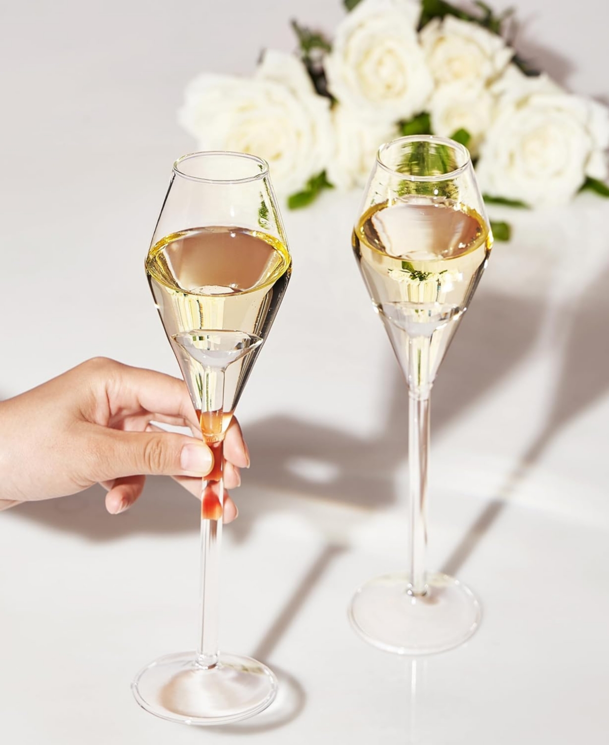 The Wine Savant Wedding Toast Champagne Flute Glasses, Set Of 2