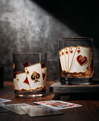 Casino Whiskey Glasses, Set of 2