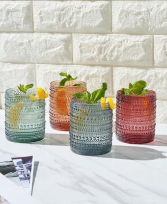 Khen Art Deco Hobnail Glasses, Set of 4