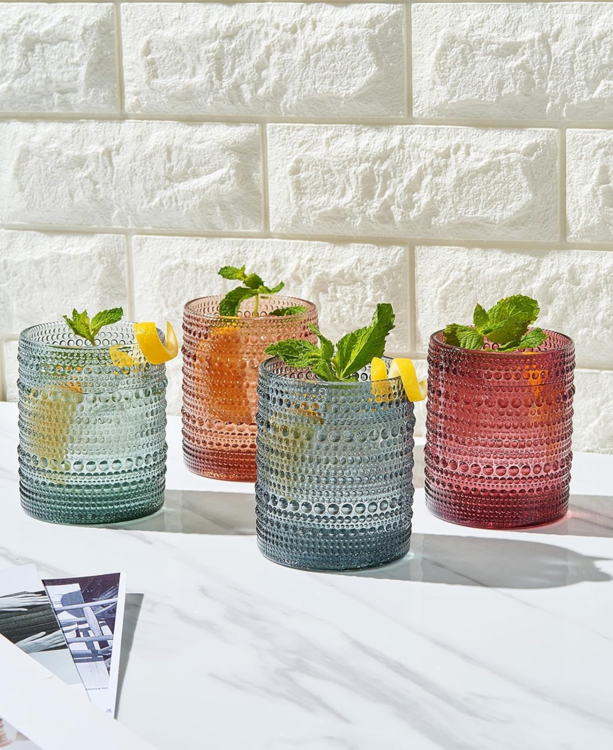 The Wine Savant Khen Art Deco Hobnail Glasses, Set Of 4