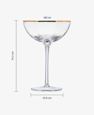 Vintage Octagonal Coupe Glasses, Set of 4