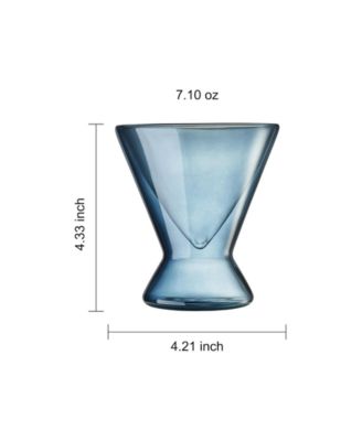 Khen Classic Stemless Martini Glasses, Set of 6