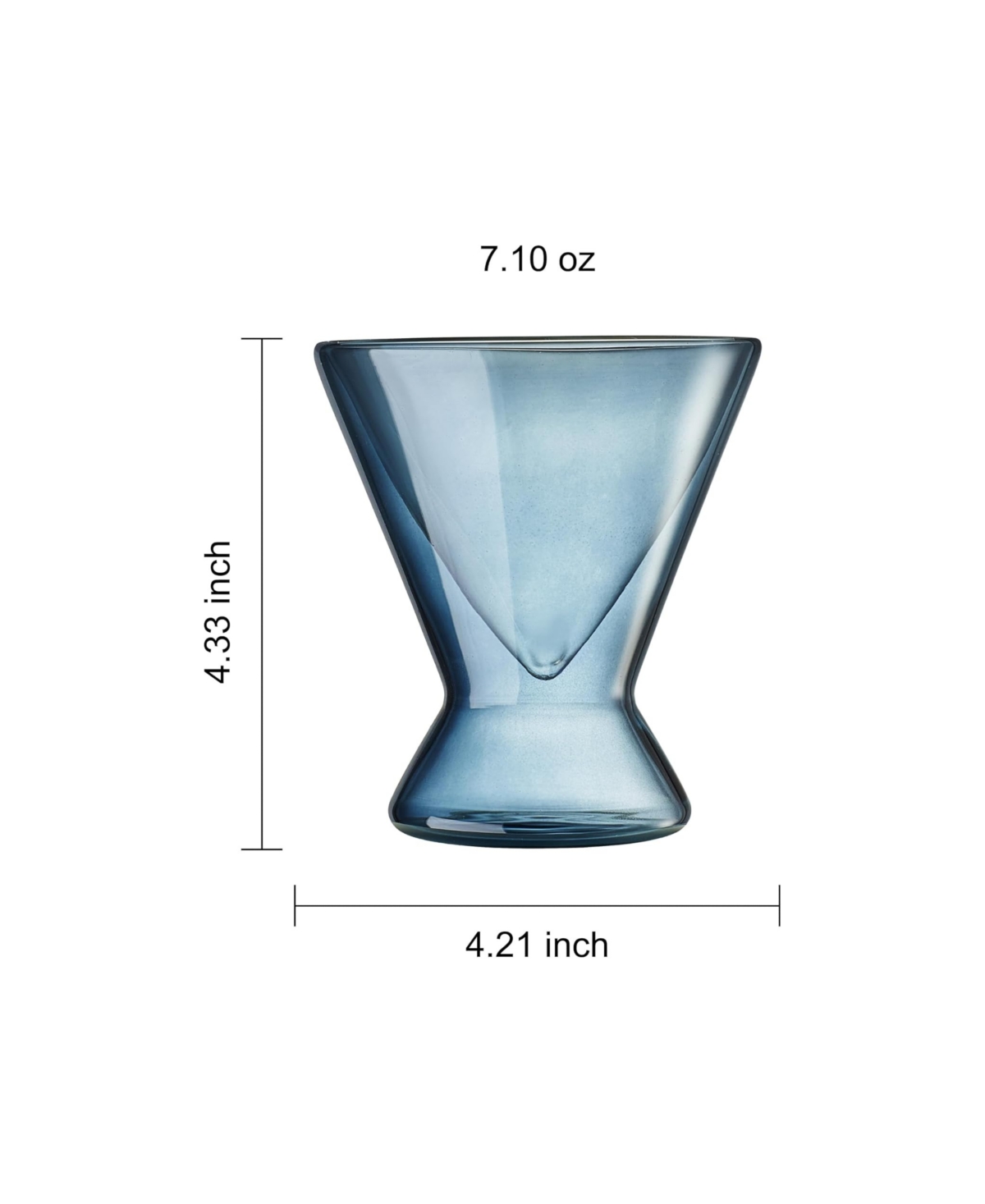 The Wine Savant Khen Classic Stemless Martini Glasses, Set Of 6