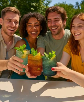 Khen Art Deco Hobnail Glasses, Set of 4