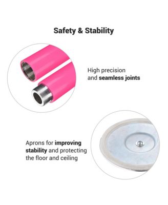 10.9 Ft Static Spinning Dancing Pole Kit 45mm Silicone Party Club Exercise Pink