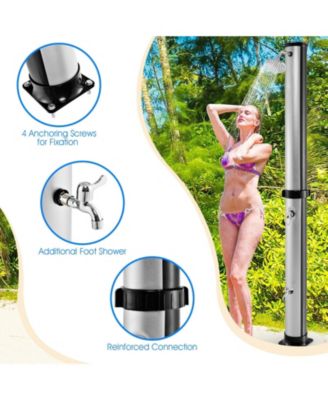 7.2 Feet Solar-Heated Outdoor Shower with Free-Rotating Shower Head