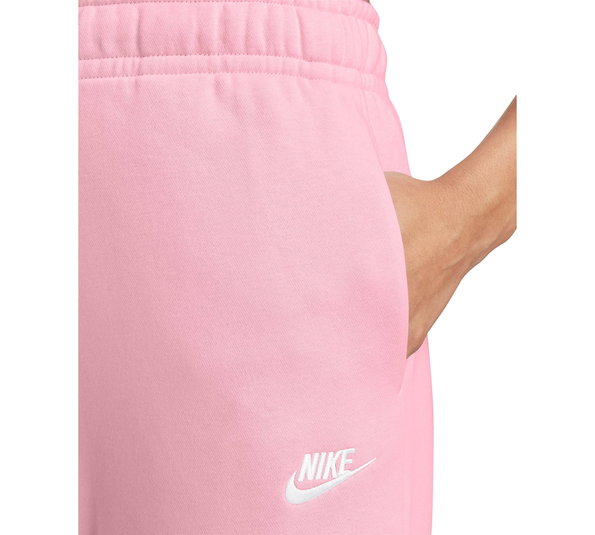 Nike Women's Sportswear Club Fleece Mid-rise Wide-leg Sweatpants In Pink