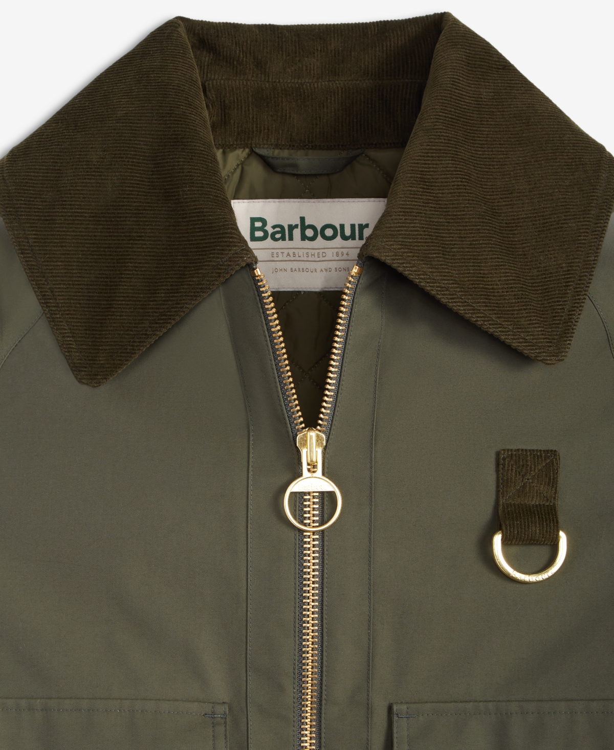 Barbour Women's Nora Oversized-collar Utility Jacket In Green