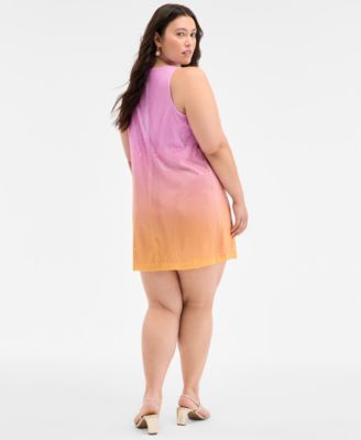 Plus Size Ombr&eacute; Sleeveless Sequin Shift Dress, Exclusively at Macy's 