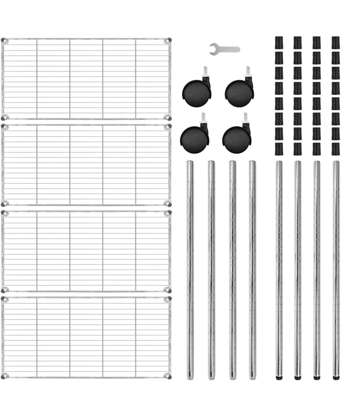 Heught Adjustable Simple Deluxe 4-Tier Heavy Duty Storage Shelving Unit