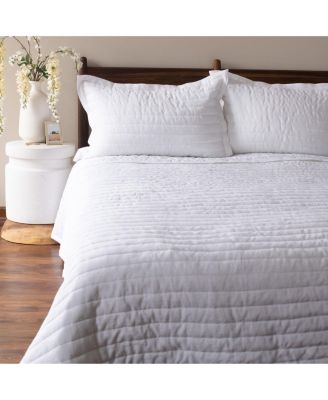 French Linen Channel Stitch Quilt and Sham Set - Twin/Twin XL
