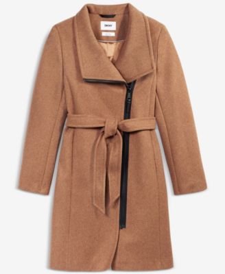 Women's Asymmetric Front-Zip Belted Coat, Exclusively at Macy's