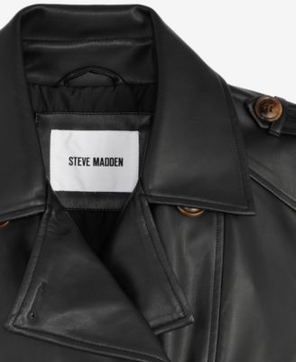 Women's Belted Faux-Leather Jacket