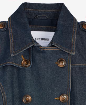 Women's Double-Breasted Denim Trench Coat