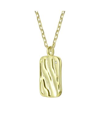 14K Gold Plated Square Pendant Necklace