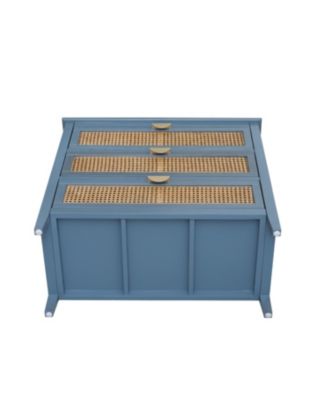 Streamdale 3 Drawer Cabinet,Natural rattan,American Furniture,Suitable for bedroom, living room, study