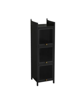 Modern Glass Door Cabinet with Multi-tier Storage (Entryway, Living Room, Bathroom, Dining Room)