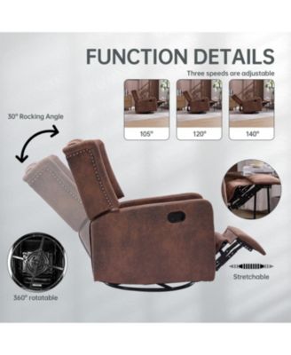 Streamdale 360 Swivel Glider Recliner, Coffee