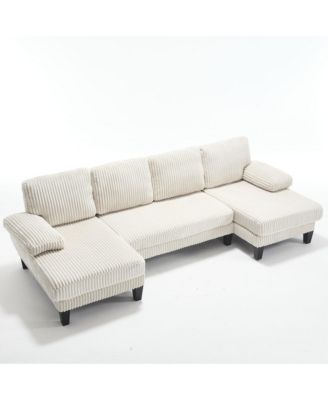 U-Shaped Couch with Double Chaise & Oversized Seat