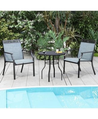 Patio Chairs Set of 2 with All Weather Breathable Fabric