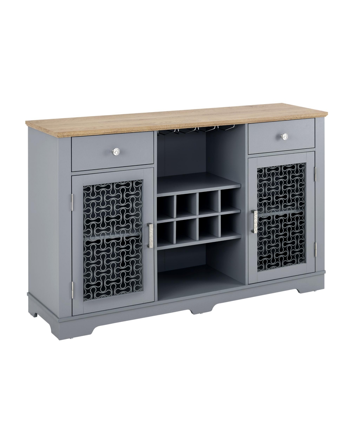 Streamdale Furniture Multi-Purpose Sideboard Cabinet with Glass Doors and Ample Storage (56.46"x35.63"x15.55")