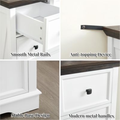 Wood Grain Tabletop with Modern Handles & Safety