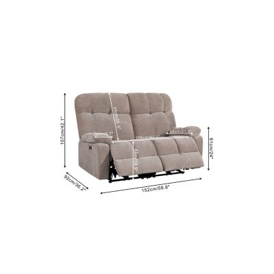Streamdale Dual OKRA Motor Power Recliner Sofa 2 Seater 1.5L-R+1.5R-R Multiple Combinations
