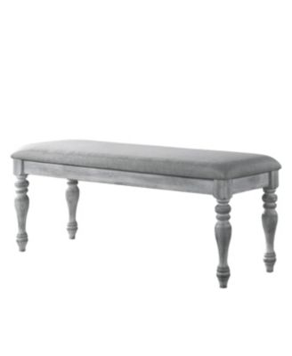 Upholstered Turned Leg Dining Bench