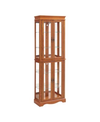 Streamdale Lighted Glass Display Cabinet, Wood Frame