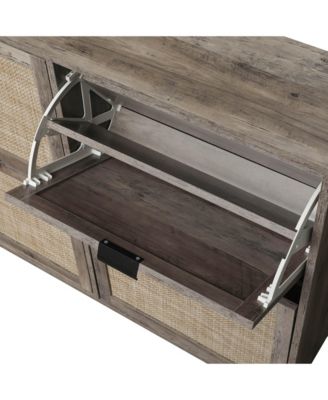 4 Door Shoe Rack, Freestanding Modern Shoe Storage Cabinet, for Entryway