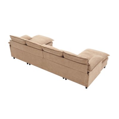 Streamdale U-Shaped Modular Sofa with Chaise Lounge, Brown