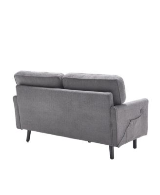 Streamdale Mid Century Modern Loveseat Sofa with USB (Gray)