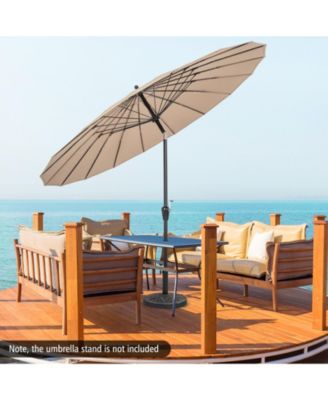9 Feet Round Patio Umbrella with 18 Fiberglass Ribs