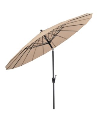 9 Feet Round Patio Umbrella with 18 Fiberglass Ribs