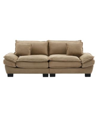 Corduroy Sofa Sleeper Couch with Pillows