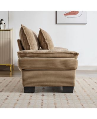 Corduroy Sofa Sleeper Couch with Pillows