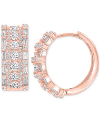 Oval Puffy Hoop Earrings in 14K Gold over Sterling Silver