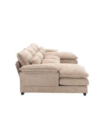 Streamdale Chenille, high quality sponge filling, solid wood frame, oversized four-seater, U-shaped combination sofa