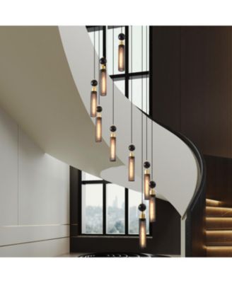 Streamdale Industrial Multi-Light Pendant - 9-Light Mesh Cylinder Chandelier (Bulb Not Included)