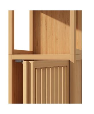 Tall & Slim Bamboo Cabinet with Shutter Door