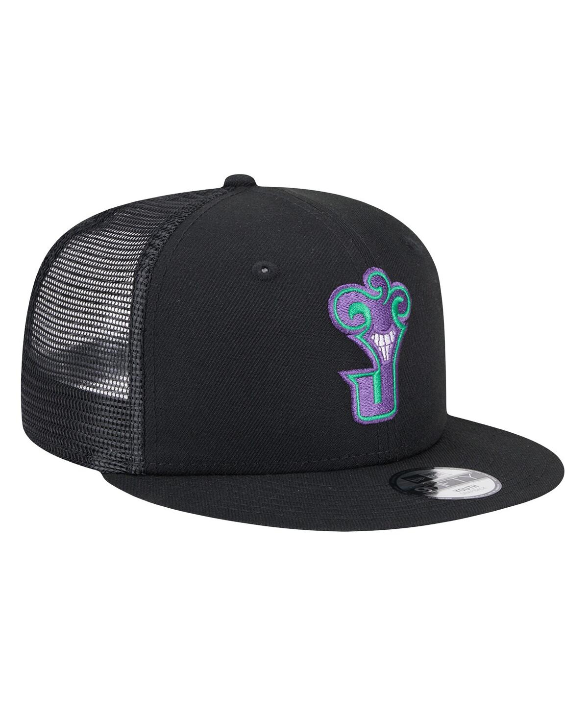 New Era Big Boys And Girls The Joker Black Batman 9fifty Trucker Adjustable Hat