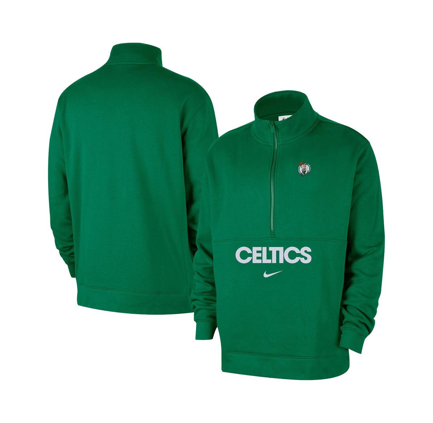 Men's Kelly Green Boston Celtics Courtside Club Half-Zip Pullover Hoodie