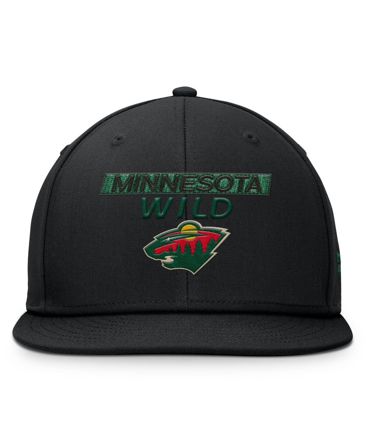 Fanatics Men's Black Minnesota Wild Authentic Pro Prime Snapback Hat