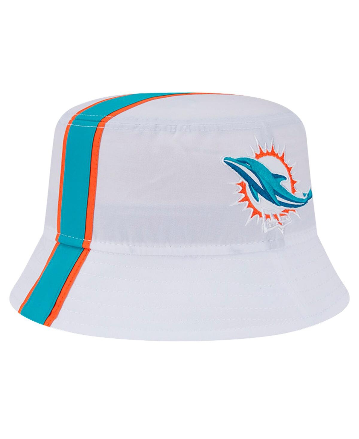 Shop New Era Men's White Miami Dolphins Helmet Bucket Hat