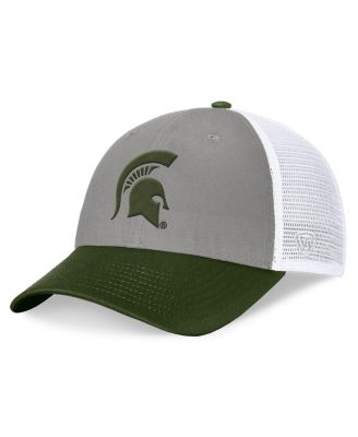 Top of the World - Men's Gray/Green Michigan State Spartans OHT Military Appreciation Badge Trucker Adjustable Hat