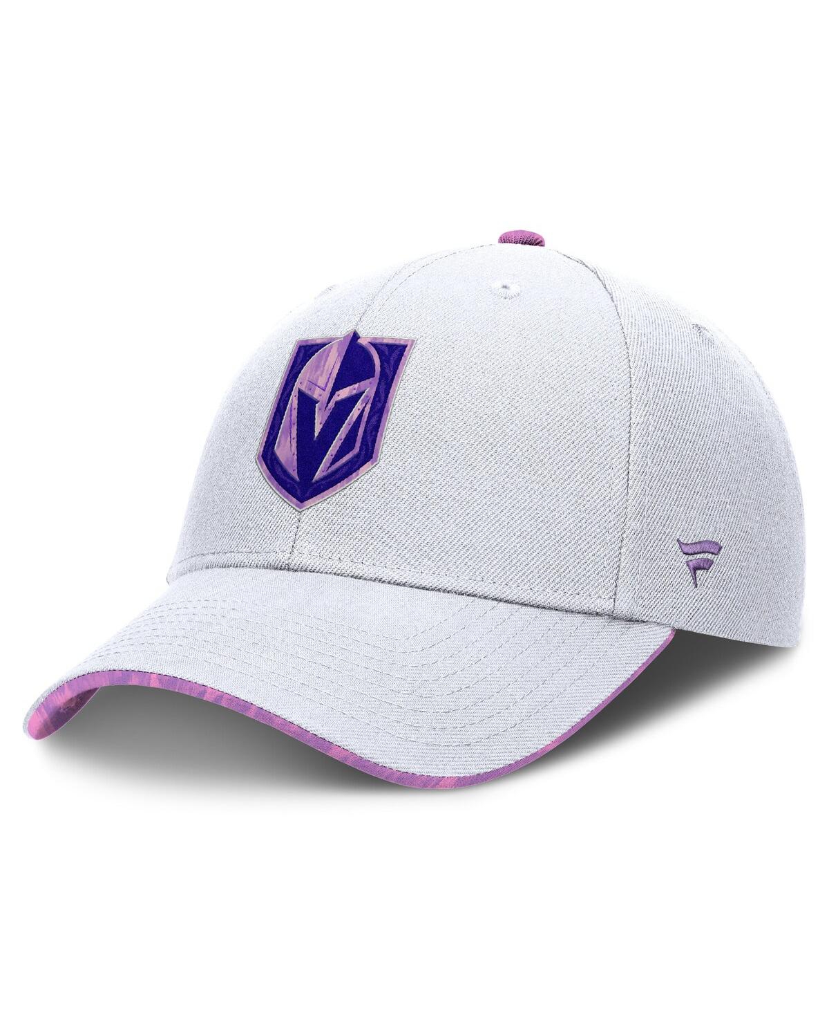 Fanatics Men's White Vegas Golden Knights Authentic Pro Hockey Fights Cancer Adjustable Hat