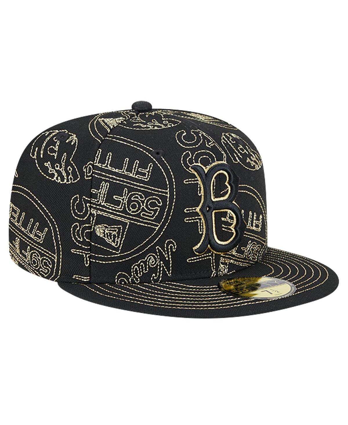 New Era Men's Black Brooklyn Dodgers 59fifty Day Allover Fitted Hat