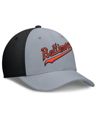 Men's Gray/Black Baltimore Orioles Rise Swoosh Performance Flex Hat